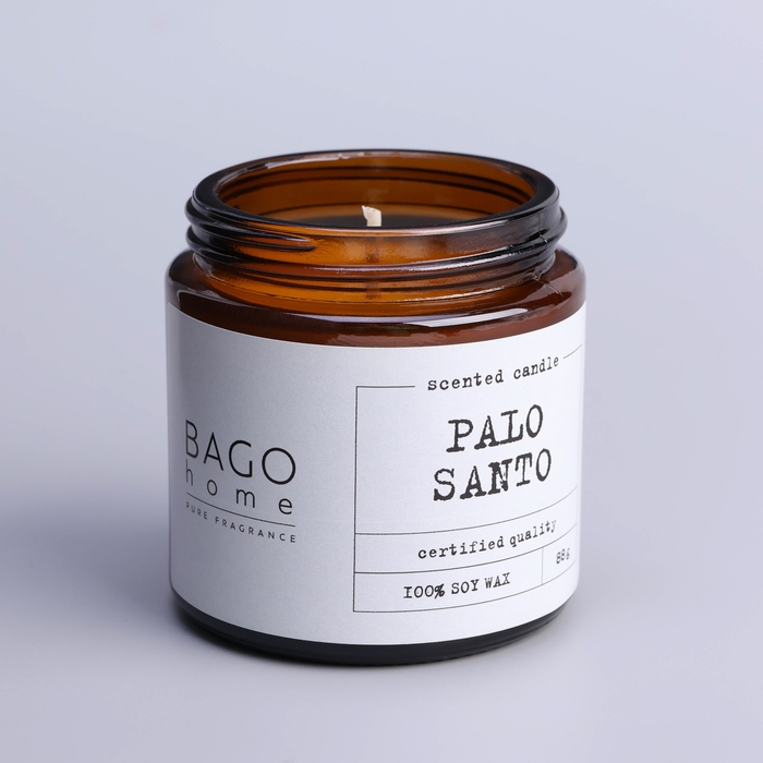 Свеча ароматическая в банке "Пало санто", совый воск, 88 г