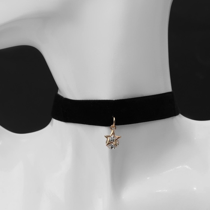 Чокер &laquo;Стразинка&raquo; звезда, цвет белый в золоте, L=32 см