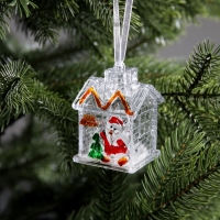 Ёлочная игрушка &laquo;Домик&raquo;, 7 см, от батареек, свечение мульти (RGB)