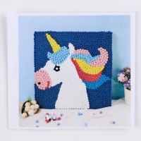 Аппликация помпошками «Единорог», размер — 20 × 20 см, клей 30 мл Аппликация помпошками «Единорог», размер — 20 × 20 см, клей 30 мл