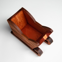 Новый год. Кашпо деревянное 20&times;12&times;13 см "Санки", брашированный Дарим Красиво