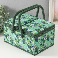 Шкатулка для рукоделия "Полевые цветы на зелёном" 19х26х14,5 см