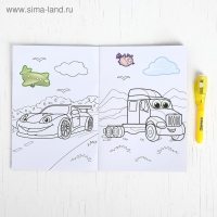 Набор для рисования светом &laquo;Тачки&raquo;, с наклейками и раскраской, ручка с фонариком и невидимыми чернилами