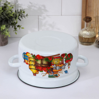 Кастрюля эмалированная цилиндрическая, 3 л, индукция, деколь МИКС Кастрюля эмалированная цилиндрическая, 3 л, индукция, деколь МИКС