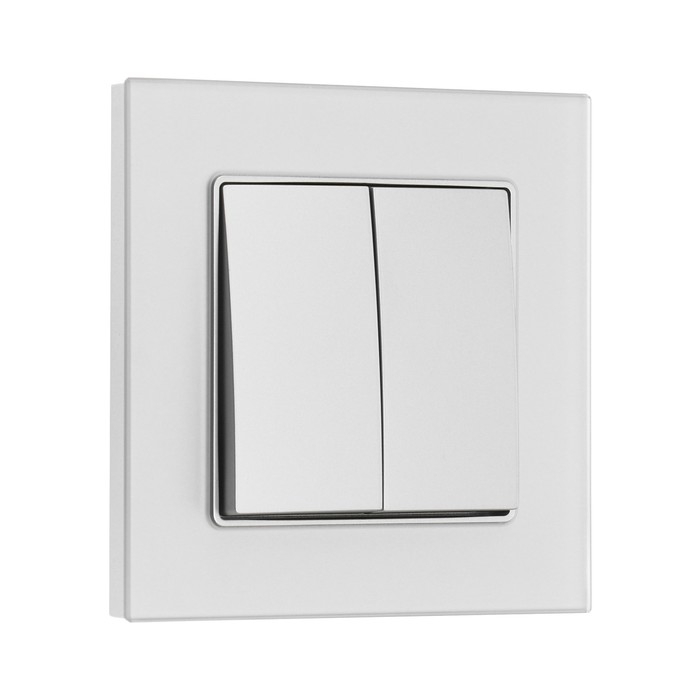 Выключатель проходной TOT Matte Glass, 10 А, 2 кл., скрытый, стекло, серебристый Выключатель проходной TOT Matte Glass, 10 А, 2 кл., скрытый, стекло, серебристый