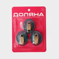 Крючки самоклеящиеся Доляна Gold, 3 шт, 4&times;4&times;2,5 см, цвет зелёный