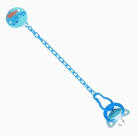 Набор: Соска - пустышка с держателем &laquo;Крокодил&raquo;, классичекая, +6 мес, цвет синий