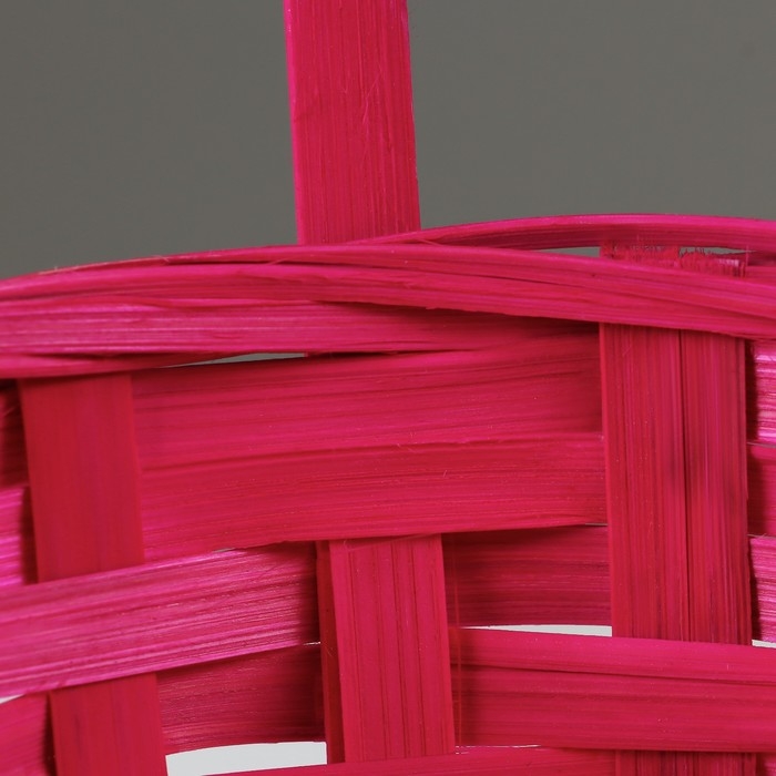 Корзина плетеная, D17 х 9 х 30 см, розовая, бамбук Корзина плетеная, D17 х 9 х 30 см, розовая, бамбук