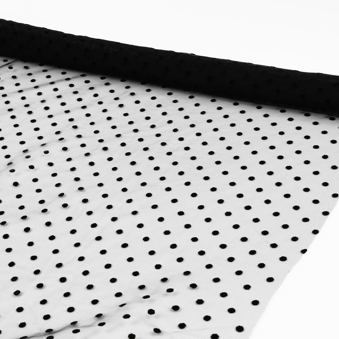 Сетка с флоком &laquo;Горох&raquo;, 150 см, 1 &plusmn; 0,2 м, цвет чёрный