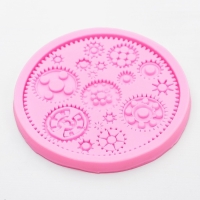 Молд Доляна &laquo;Шестерёнки&raquo;, силикон, 10,5&times;10,5 см, цвет розовый