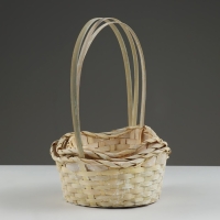 Набор корзин, 19х7,5х9,5/31 см, 22х9х11/34 см, 24х9х11,5/35 см, 3 шт, жёлтые, бамбук