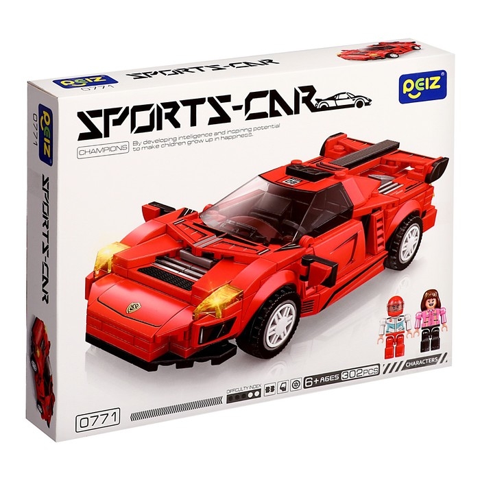 Конструктор Гонка &laquo;Спорткар&raquo;, 302 детали