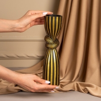 Подсвечник для одной свечи &laquo;Узел&raquo;, цвет черно-золотой 29,5 х 7,5 х 7,5 см