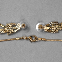 Гарнитур 2 предмета: серьги, кулон &laquo;Водопад&raquo; квадрат, цвет белый в золоте