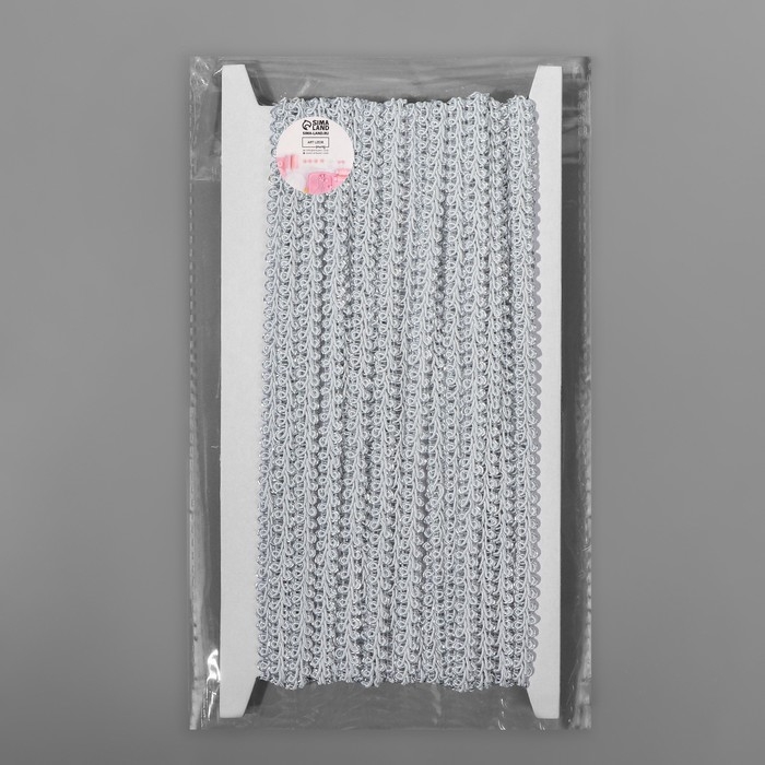 Тесьма декоративная &laquo;Шанель&raquo;, 8 мм, 10 &plusmn; 1 м, цвет белый/серебряный