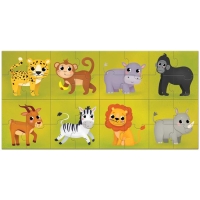 Пазлы 8 в 1 &laquo;Животные Африки&raquo;, двусторонние, 32 детали