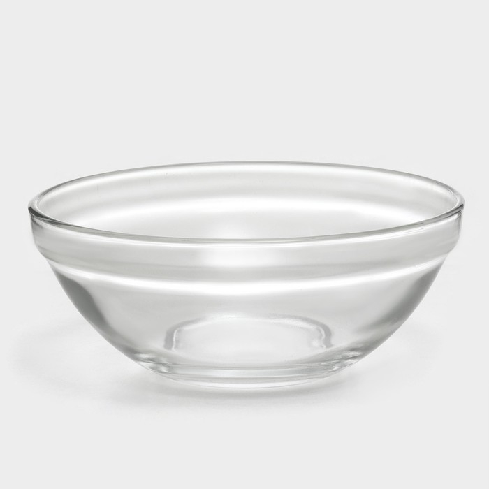 Набор стеклянных салатников Доляна &laquo;Классика&raquo; с крышками, 5 предметов: 900 мл (17&times;7,6 см), 500 мл (16&times;6 см), 350 мл (12,5&times;5,4 см), 200 мл (10,5&times;4,5 см), 130 мл (9&times;3,7 см), цвет жёлтый