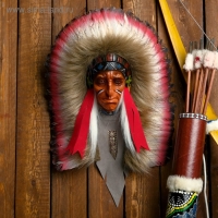 Панно "Индеец Каканниви" 25х15х40 см, МИКС