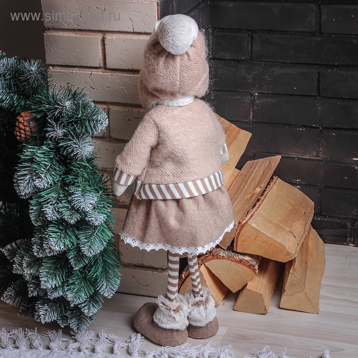 Кукла интерьерная "Маруся в шапочке-ушанке" 52 см