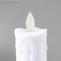 Светодиодная свеча в подсвечнике RISALUX &laquo;Большая&raquo;, ночник LED с эффектом живого пламени, от батареек 2xААА, золото, 7&times;7&times;21 см