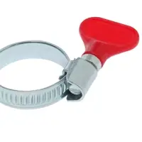 Хомут червячный с &laquo;барашком&raquo; ZEIN, несквозная просечка, диаметр 16-27 мм, оцинкованный