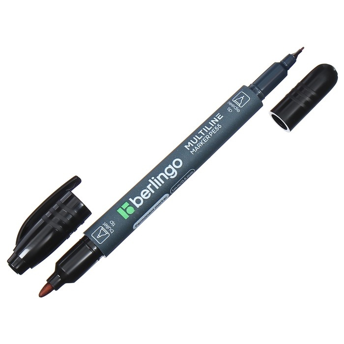 Маркер перманентный двухсторонний 1.0 мм/0.5 мм, Berlingo, чёрный Маркер перманентный двухсторонний 1.0 мм/0.5 мм, Berlingo, чёрный
