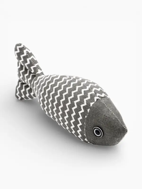 Игрушка для кошек "Рыба моей мечты" с кошачьей мятой, 21 см, серая