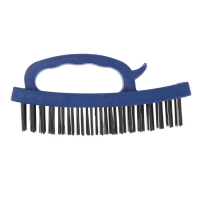 Щетка металлическая ручная ТУНДРА, закаленная проволока, пластиковая с рукояткой, 4-рядная Щетка металлическая ручная ТУНДРА, закаленная проволока, пластиковая с рукояткой, 4-рядная