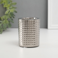 Подсвечник керамика на 1 свечу "Капли воды" d=4 см серебро 6,5х6,5х8 см Подсвечник керамика на 1 свечу "Капли воды" d=4 см серебро 6,5х6,5х8 см