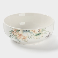 Салатник Доляна "Цветы" цвет белый   15,5х6 см