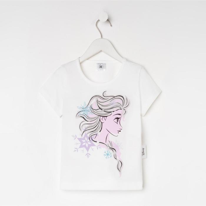 Футболка детская &laquo;Эльза&raquo;, Холодное сердце, рост 86-92, белый