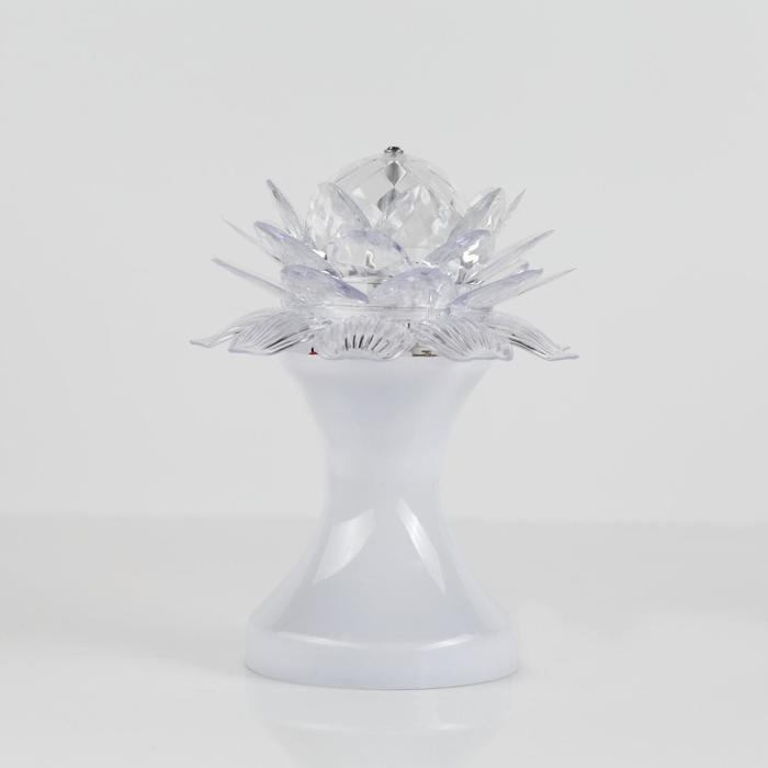 Световой прибор &laquo;Цветок&raquo; 12.5 см, свечение RGB, 220 В, белый