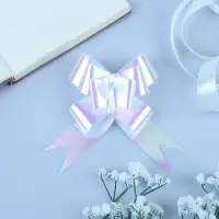 Бант - бабочка №3, перламутровый, белый