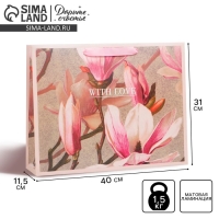 Пакет подарочный ламинированный горизонтальный, упаковка, &laquo;Love&raquo; , L 40 х 31 х 11,5 см