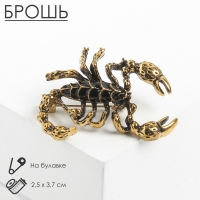Брошь &laquo;Скорпион&raquo;, цвет чёрный в чернёном золоте