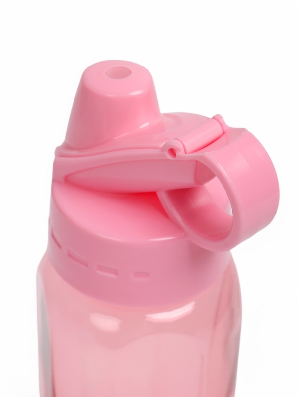 Бутылка для воды спортивная прозрачная, 450 мл, 20 х 8 см, розовая