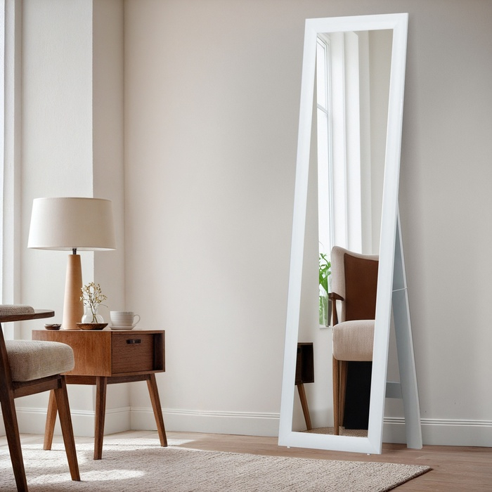 Зеркало Зеркало "Белое" 45х160 см, напольное, ширина рамы 55мм