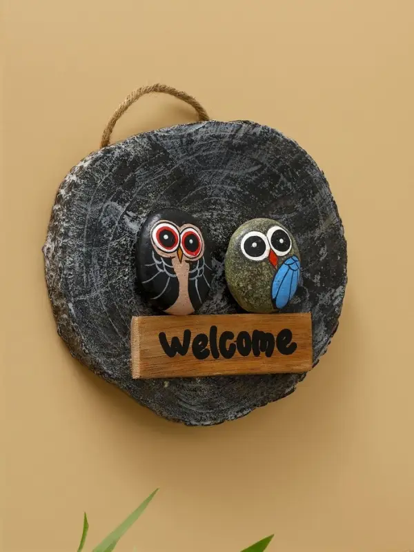 Панно WELCOME, 18&times;5&times;18 см, дерево, бежевое