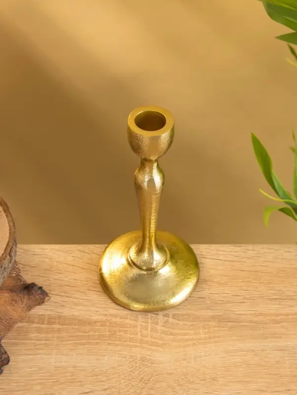 Подсвечник "Голди" алюминий 16 см, цв. золото