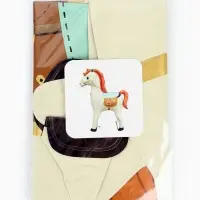 Воздушный шар фольгированный 28" "Лошадка", цвет белый