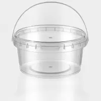 Ведро с крышкой, 500 мл, d= 12,2 см, высота 6 см прозрачное, 225 шт/уп.