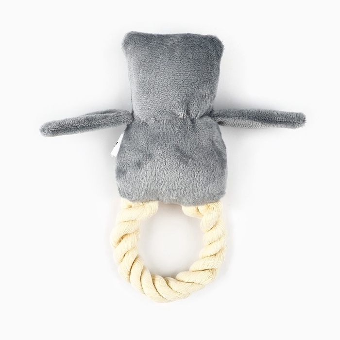 Игрушка для собак с канатом &laquo;Сова&raquo;, 20 х 15 см, серый