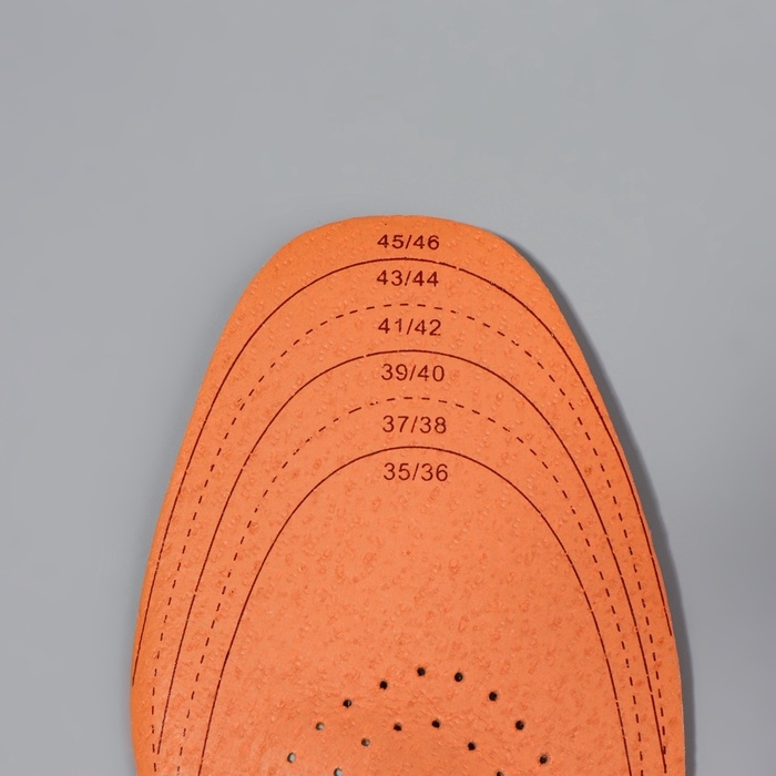 Стельки для обуви, универсальные, амортизирующие, дышащие, р-р RU до 47 (р-р Пр-ля до 46), 29,5 см, пара, цвет коричневый