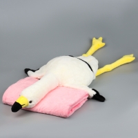 Мягкая игрушка &laquo;Фламинго&raquo; с пледом, 95 см, цвет белый