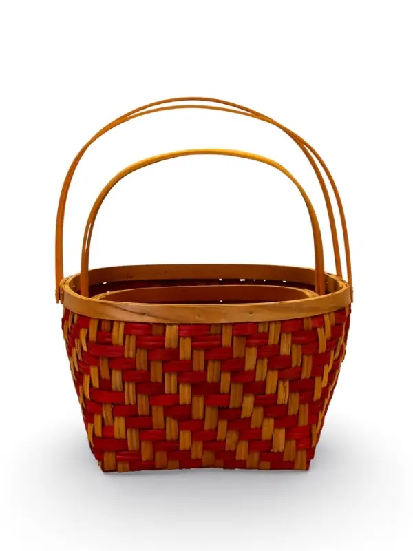 Набор корзин 2 шт 34х27х14  26х24х13 см ручка h=18/18 см красн-оранж