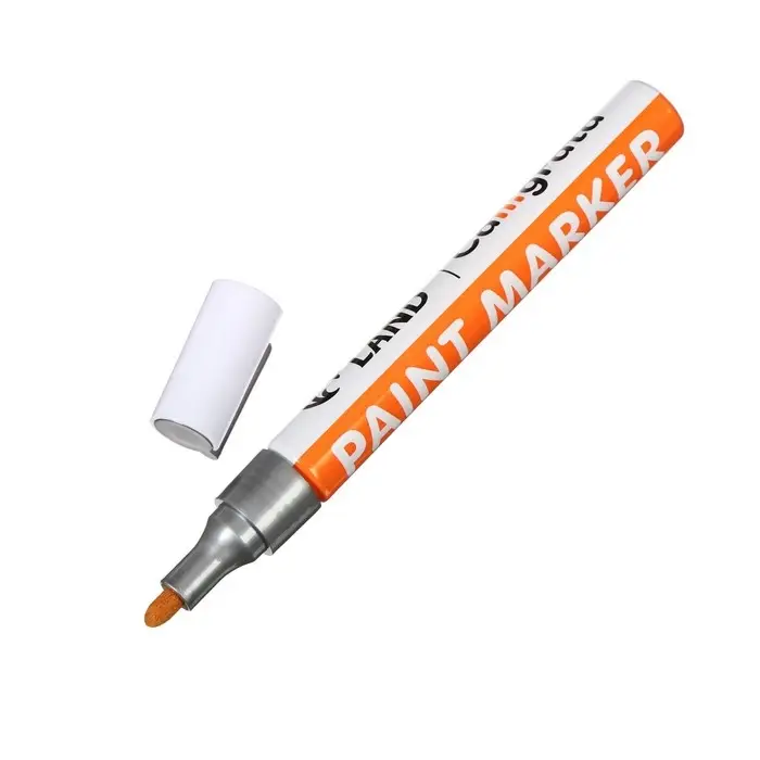 Маркер-краска, лаковый наконечник, пулевидный 4 мм, ширина линии 2.5 мм, серебристая, цена за 1 штуку