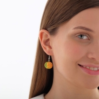 Серьги пластик &laquo;Вкусности&raquo; бургер, цвет жёлто-зелёный