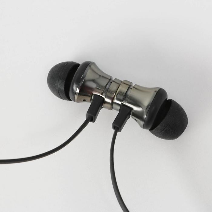 Беспроводные магнитные наушники с микрофоном &laquo;Санта&raquo;, на Новый Год, длина провода 57,5 см.