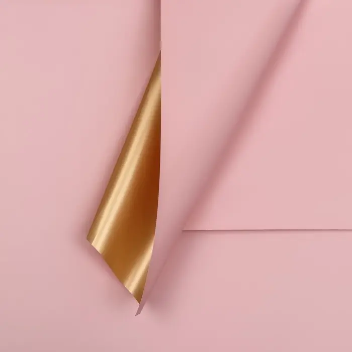 Пленка для цветов, &laquo;Золотая сторона&raquo;, персиковая, 57&times;57 см &plusmn;5% см