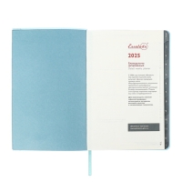 Еженедельник датир 2025г мягк обл иск кож А5 80л ESCALADA, бл тис, кр бл 70 г/м², синий Еженедельник датир 2025г мягк обл иск кож А5 80л ESCALADA, бл тис, кр бл 70 г/м², синий